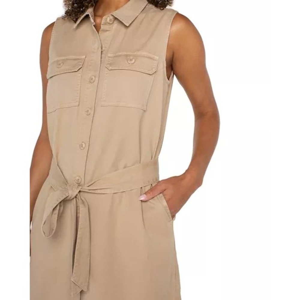 NWT Liverpool Tan Sleeveless‎ Shirtdress / Size Large / Perfect for Summer! - Picture 4 of 5